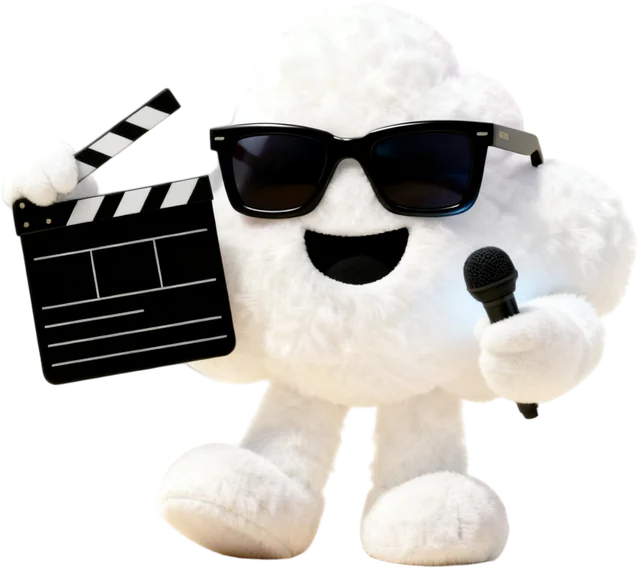 Nuby dirigiendo el reel con una claqueta